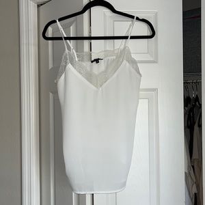 Shinestar white tank top w/ lace detail - Medium